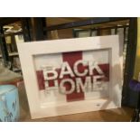 AN ENGLAND 'BACK HOME' BOX FRAMED PIECE OF ART