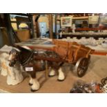 A MELBAWARE SHIRE HORSE AND CART