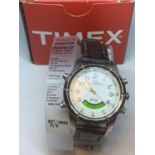 A BOXED TIMEX EXPEDITION WRIST WATCH SEEN WORKIBNG BUT NO WARRANTY