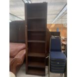 A VICTORIAN OPEN PINE BOOKCASE 25" WIDE