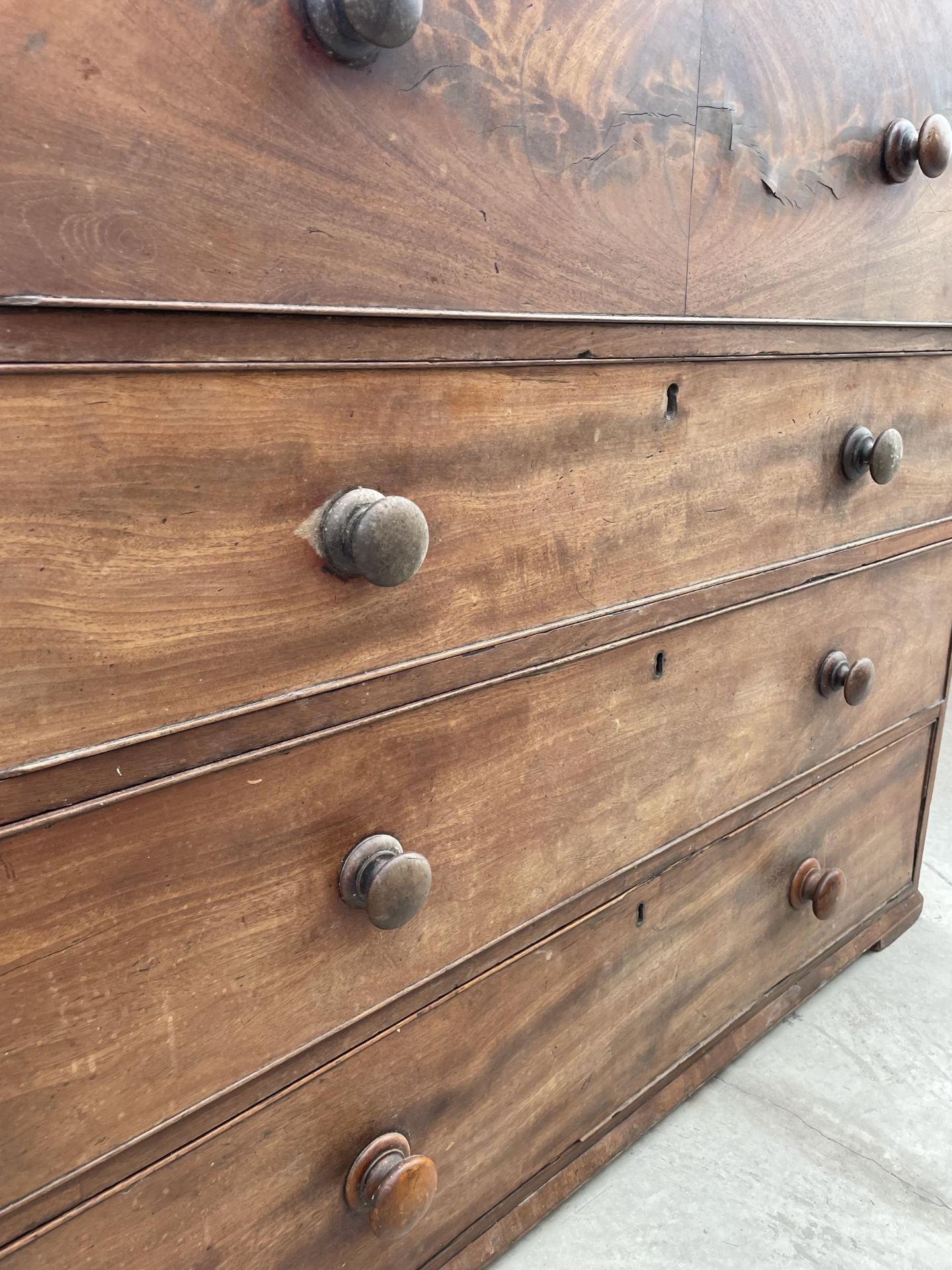 A VICTORIAN MAHOGANY CHEST OF FOUR DRAWERS, 48" WIDE - Image 3 of 4