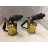 TWO BRASS BLOW LAMPS