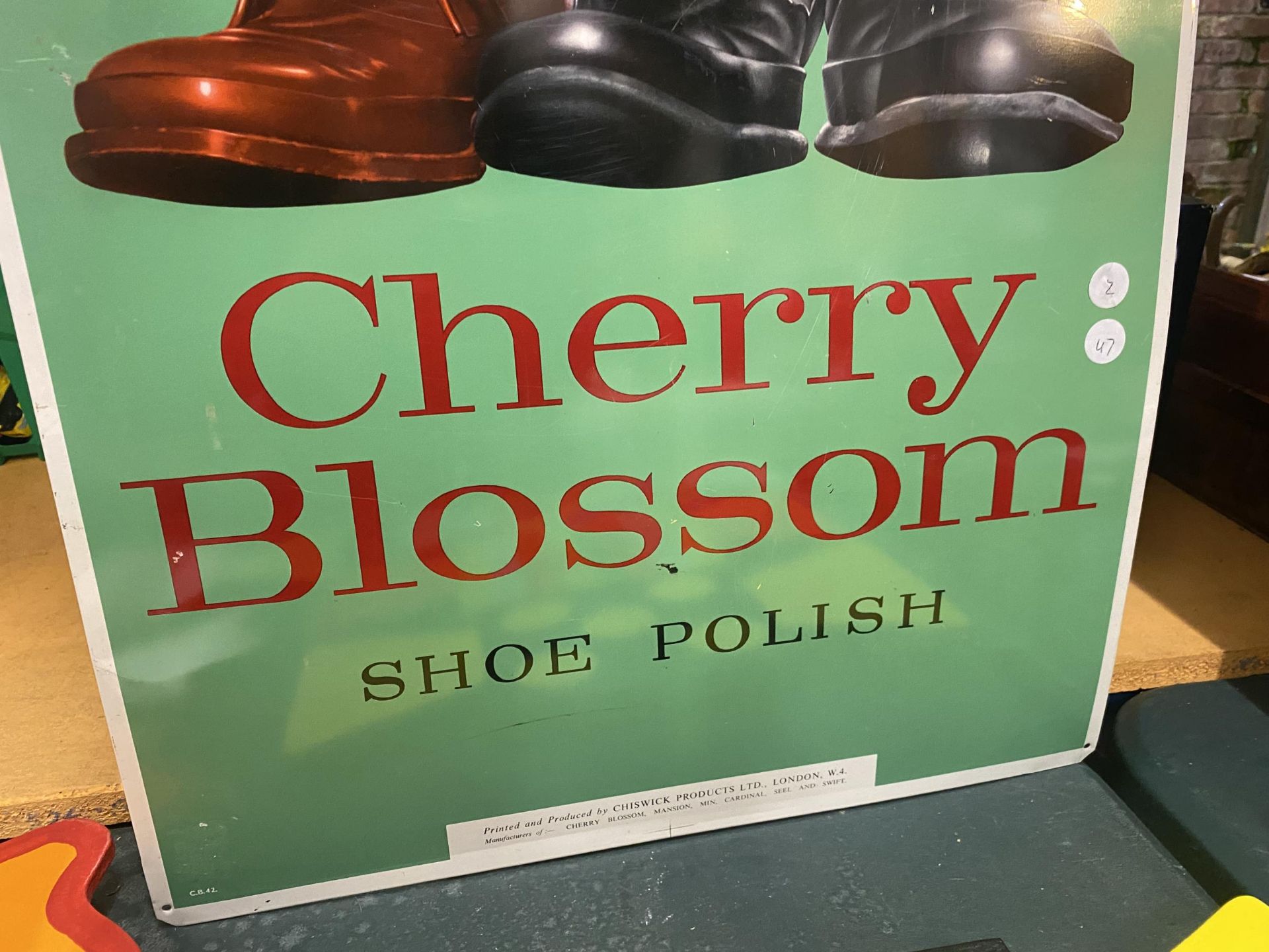 A VINTAGE STYLE TIN CHERRY BLOSSOM SIGN SIZE 45CM X 70CM - Image 2 of 4