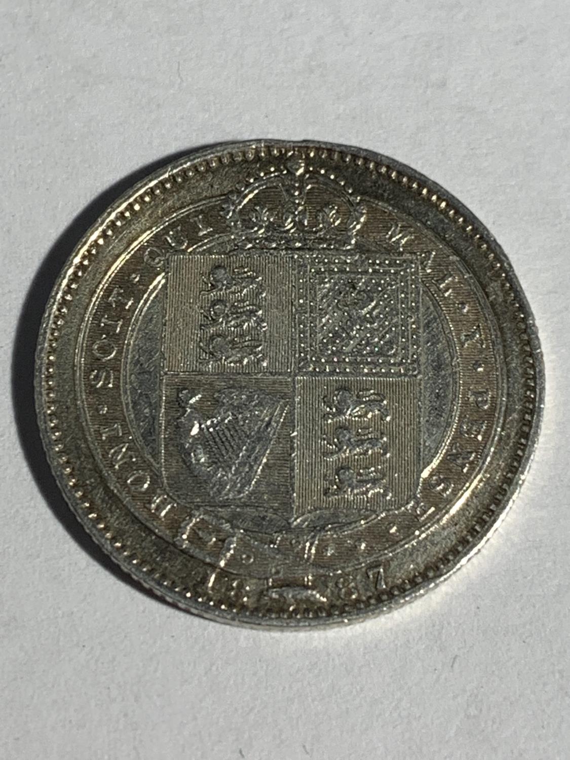 AN 1887 SHILLING F/VF