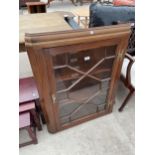 A 19TH CENTURY STYLE ASTRAGAL GLAZED CORNER CUPBOARD