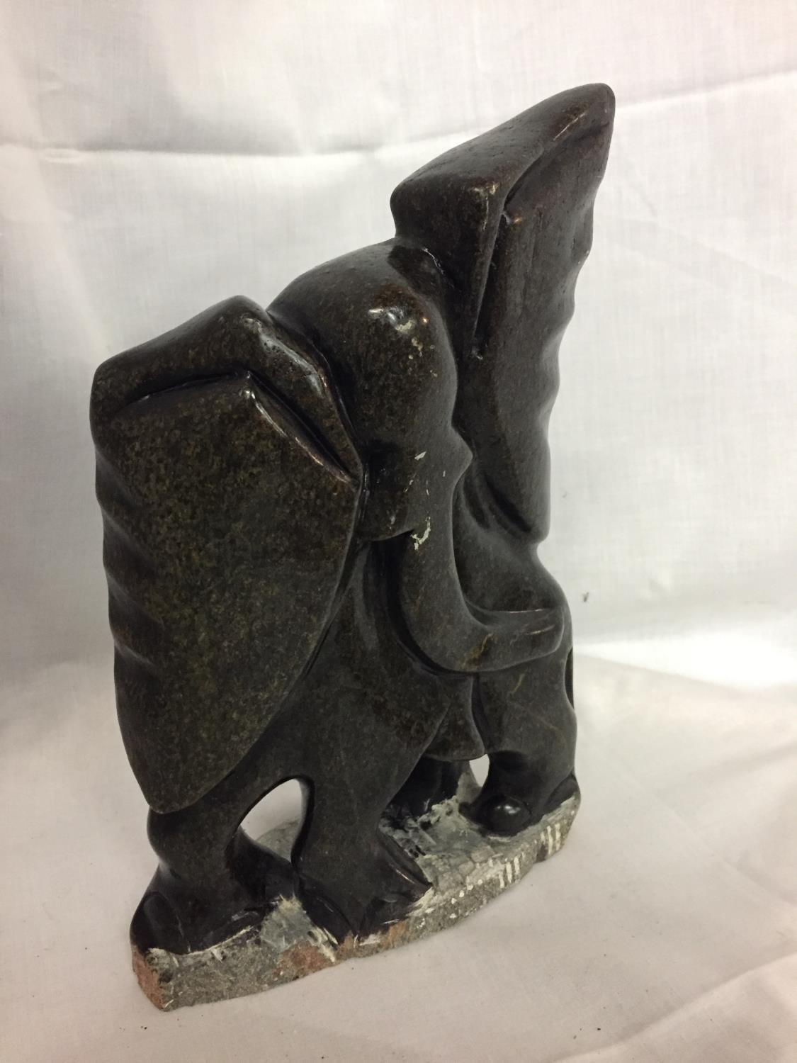 A SOAP STONE CARVING OF AN ELEPHANT - Image 2 of 3