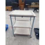 A VINTAGE AND RETRO THREE TIER KITCHEN TROLLEY