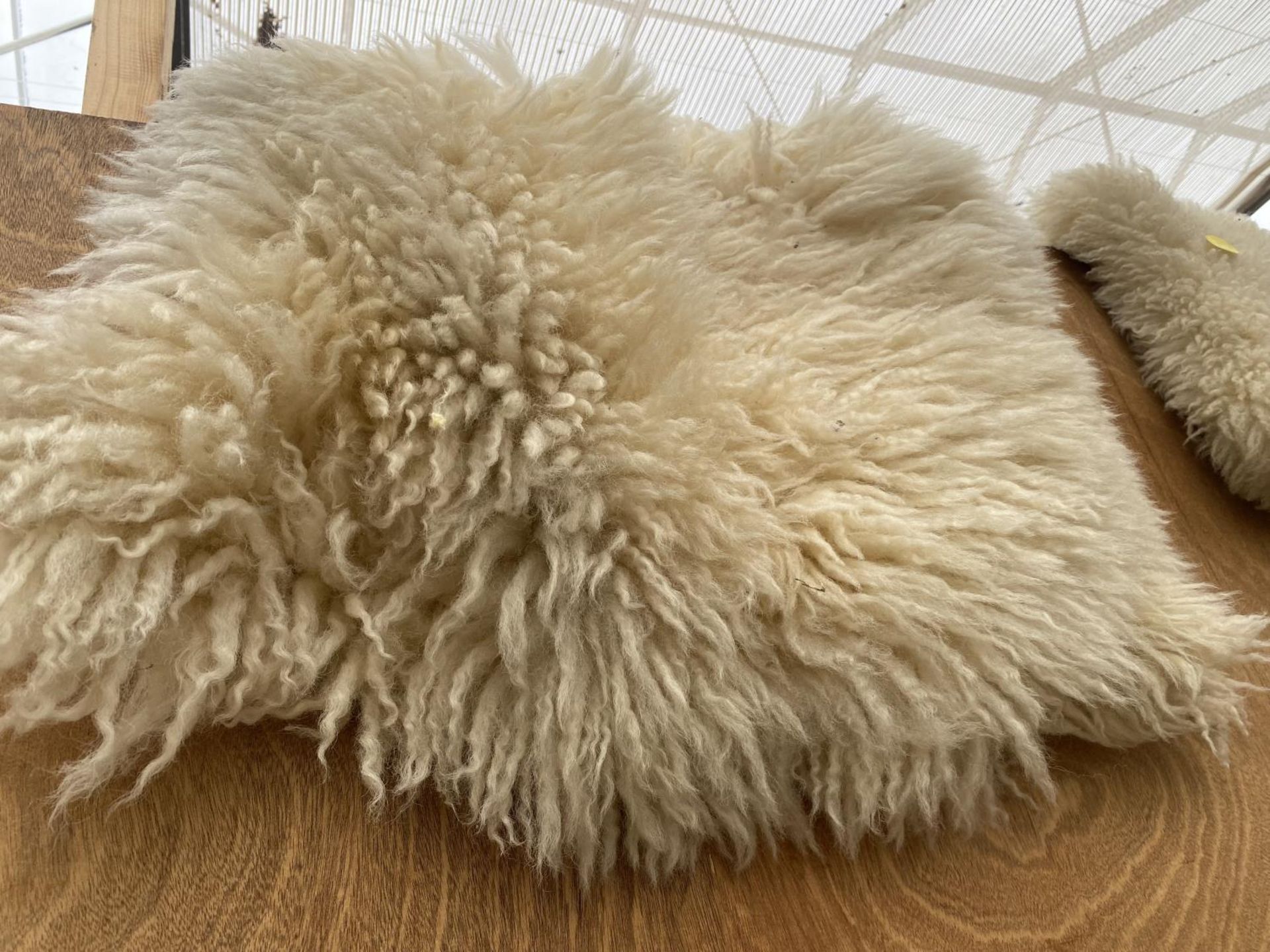 FOUR VARIOUS SHEEP SKIN STYLE RUGS - Image 3 of 4