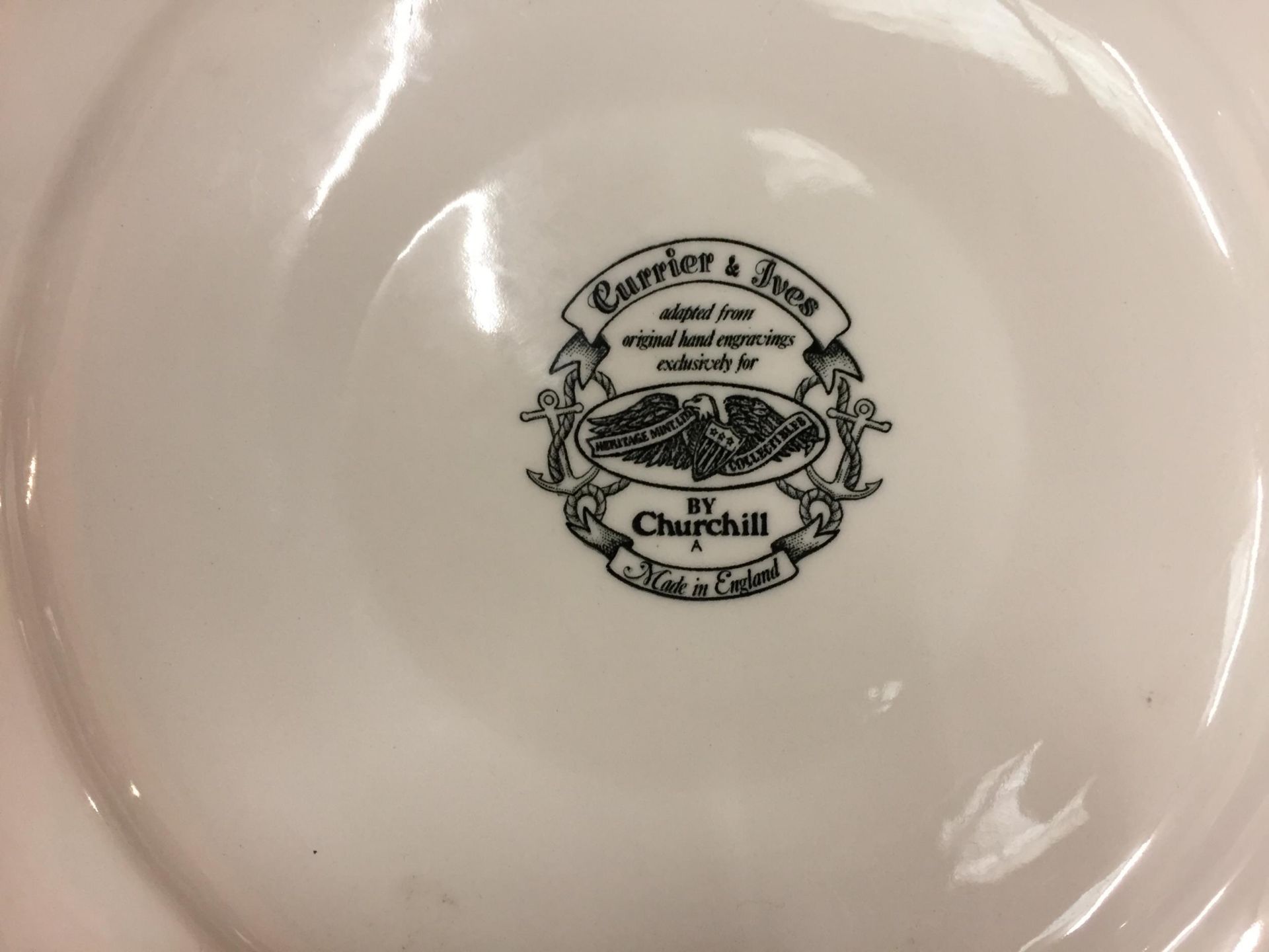 FOUR CHURCHILL CABINET PLATES DEPICTING THE SHIPS THEOXENA, US SHIP OF THE LINE OHIO, GREAT REPUBLIC - Image 3 of 3