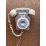A VINTAGE GREY AND CREAM 1960s RETRO WALL MOUNTED TELEPHONE