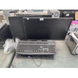 AN ASSORTMENT OF COMPUTER ITEMS TO INCLUDE A DELL MONITOR, A HP MONITOR AND SIX KEYBOARDS ETC
