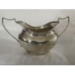 A HALLMARKED BIRMINGHAM SILVER TWIN HANDLED SUGAR BOWL, HEIGHT 9 CM - 126 GRAMS