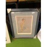 A FRAMED PICTURE OF A LADY REPOSING LIMITED EDITION 138/850 SIGNED LUISA DOMINGUEZ