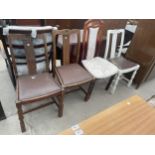 FOUR VARIOUS DINING CHAIRS