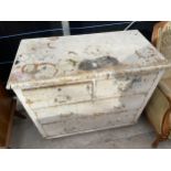 A VICTORIAN PAINTED PINE CHEST OF TWO SHORT AND TWO LONG DRAWERS, 35" WIDE
