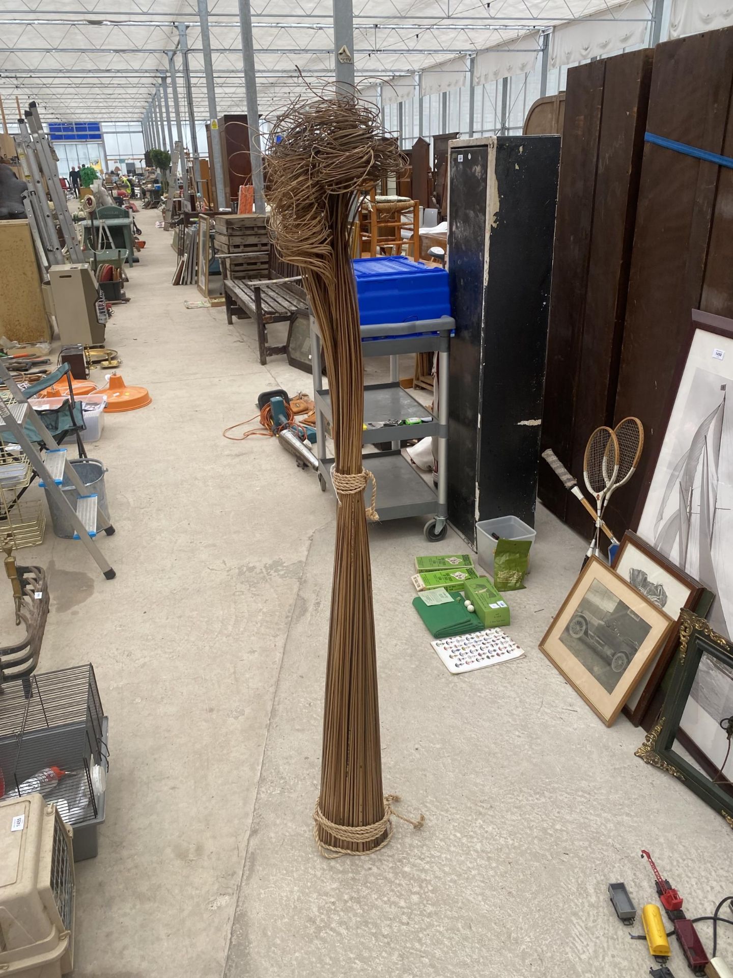 TWO PET CAGES AND A PAIR OF DECORATIVE ARTIFICIAL PLANTS - Image 4 of 4