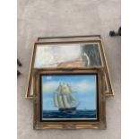 THREE VARIOUS GILT FRAMED PRINTS OF SHIPS