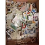 A LARGE QUANTITY OF CIGARETTE CARDS TO INCLUDE BUTTERFLIES, CRICKETERS, SPEED, CYCLING, BIRDS ETC