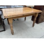A VICTORIAN STYLE PINE KITCHEN TABLE, 49 X 36"