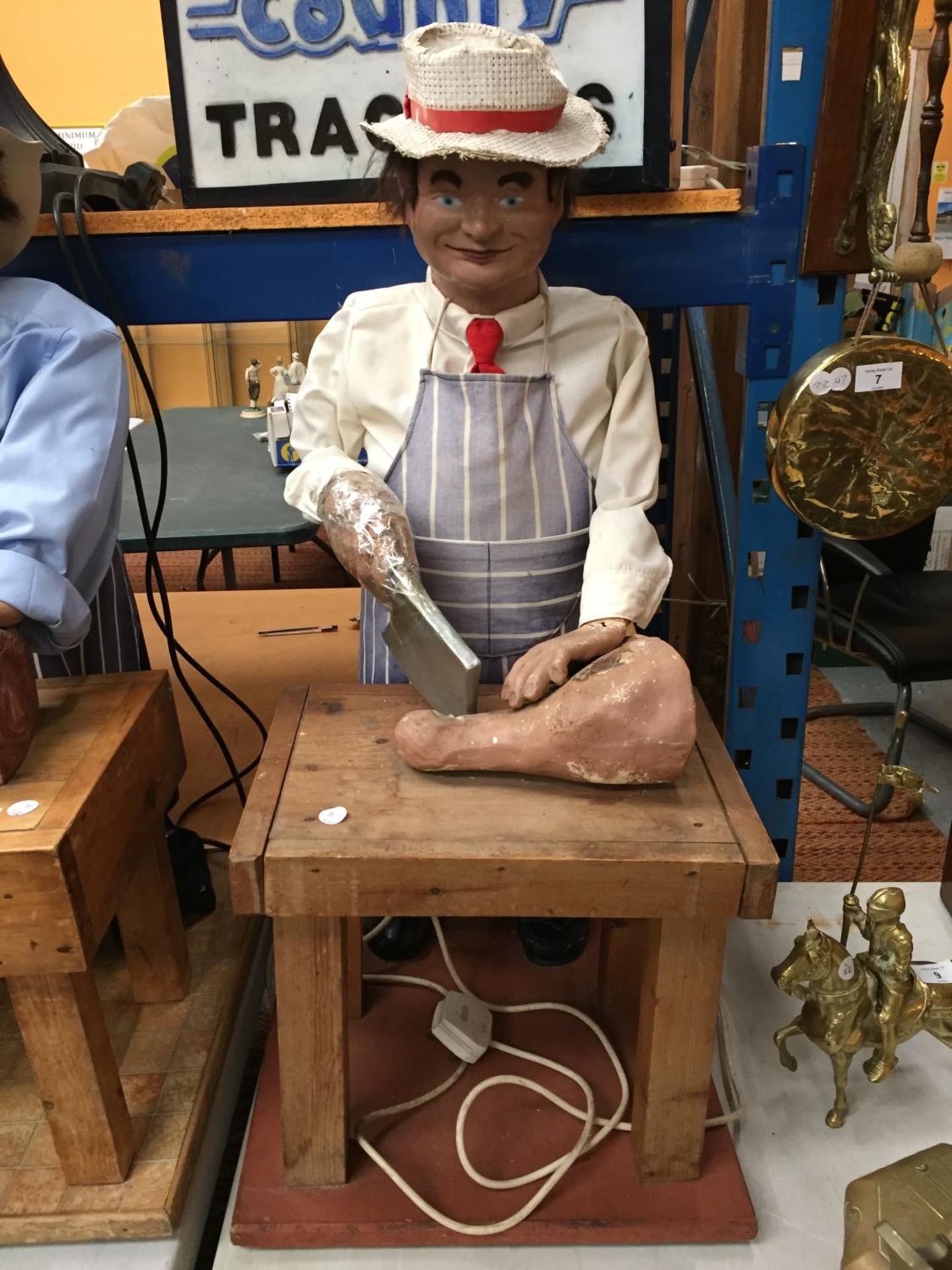 A 1970'S BUTCHER CHARACTER AUTOMATION PUPPET FIGURE