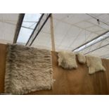 FOUR VARIOUS SHEEP SKIN STYLE RUGS