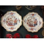TWO CABINET PLATES BY R S AND W ROYAL STONE CHINA