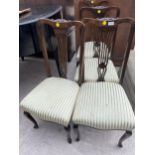 FOUR EDWARDIAN BEECH PARLOUR CHAIRS