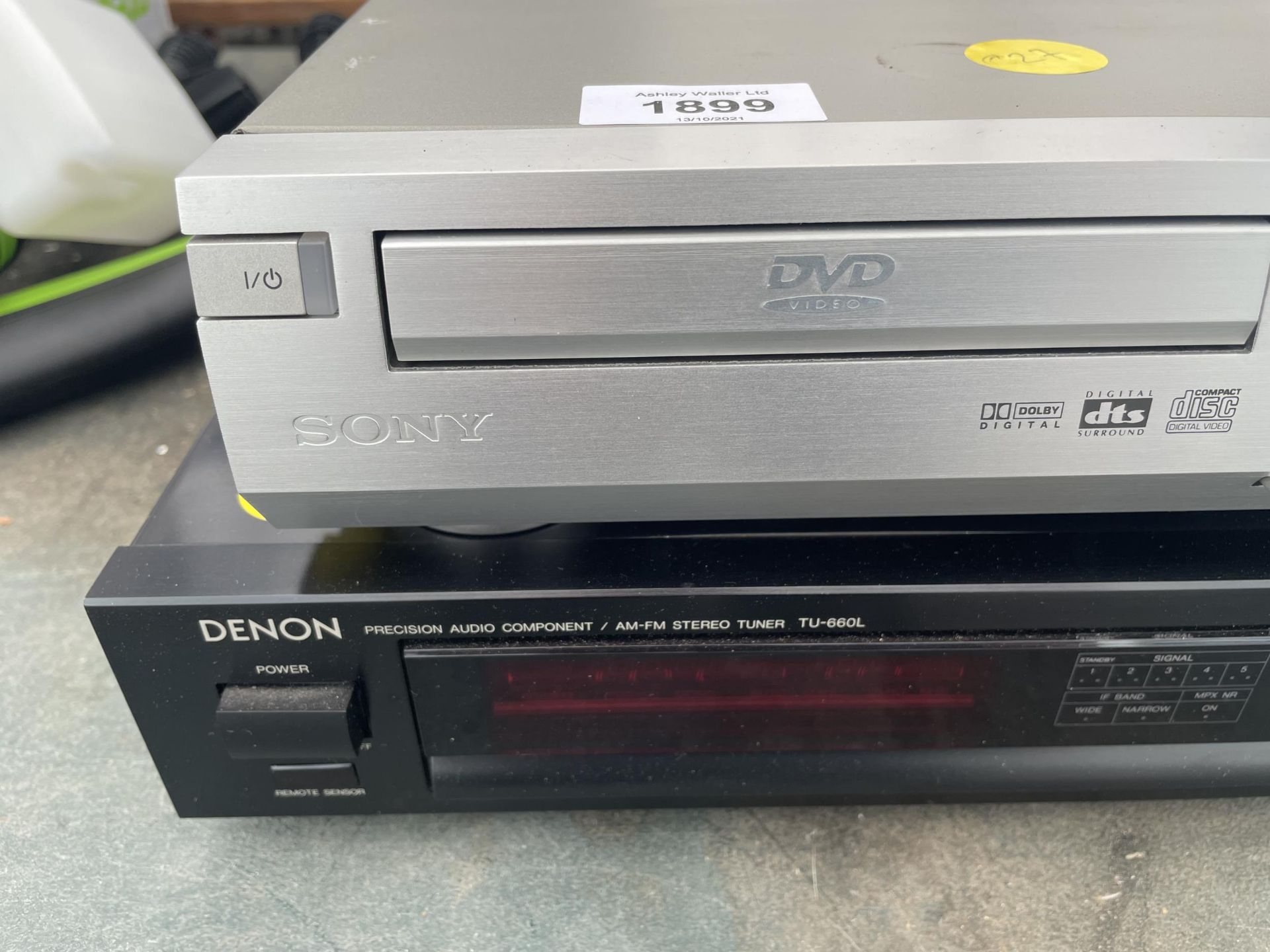 A SLONY DVD PLAYER AND A DENON TUNER - Image 2 of 2