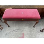 AN EDWARDIAN DUEL STOOL ON CABRIIOLE LEGS