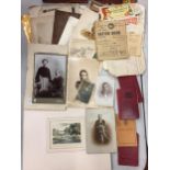 A COLLECTION OF OLD PHOTOGRAPHS AND RATION BOOKS