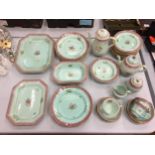 A COLLECTION OF ENGLISH POTTERY CALYX WARE, ADAMS, LOWESTOFT TO INCLUDE PLATES, SERVING PLATTERS AND