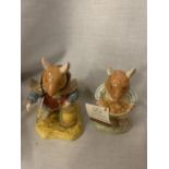 TWO ROYAL DOULTON BRAMBLY HEDGE FIGURINES THE AUTUMN STORY IN THE WOODS AND DUSTYS BUNS