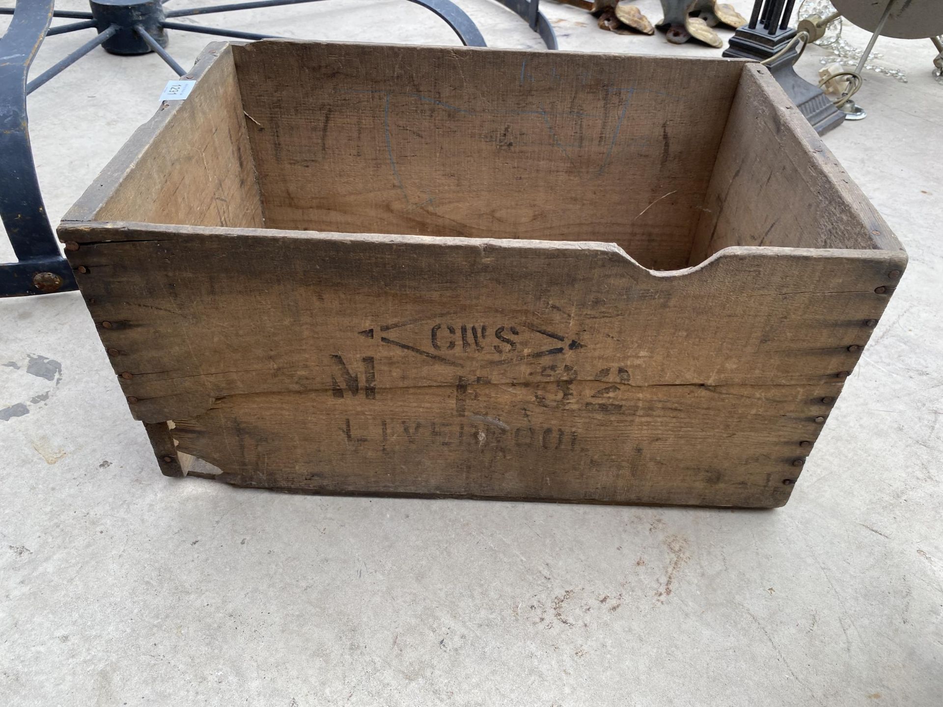 A VINTAGE WOODEN BARTLET PEAR CRATE