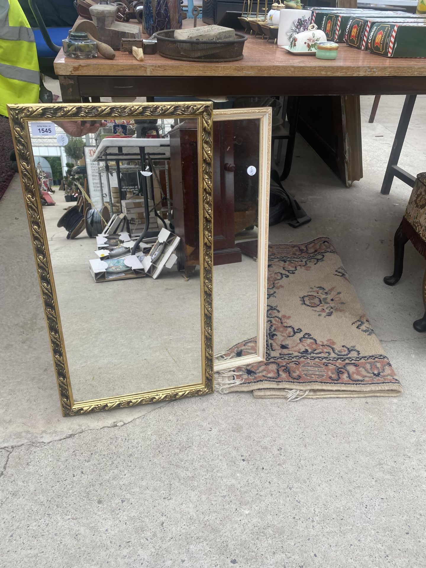 TWO DECORATIVE FRAMED MIRRORS