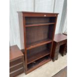 A VICTORIAN STYLE OPEN BOOKCASE, 37.5" WIDE