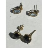 TWO PAIRS OF 9 CARAT GOLD EARRINGS GROSS WEIGHT 3.1 GRAMS