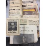 A COLLECTION OF EARLY NEWSPAPERS TO INCLUDE EDITIONS FROM THE 1930,S, 1950,S, 1960,S AND AN