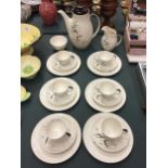 A TWENTY ONE PIECE ROYAL DOULTON BAMBOO COFFEE SET