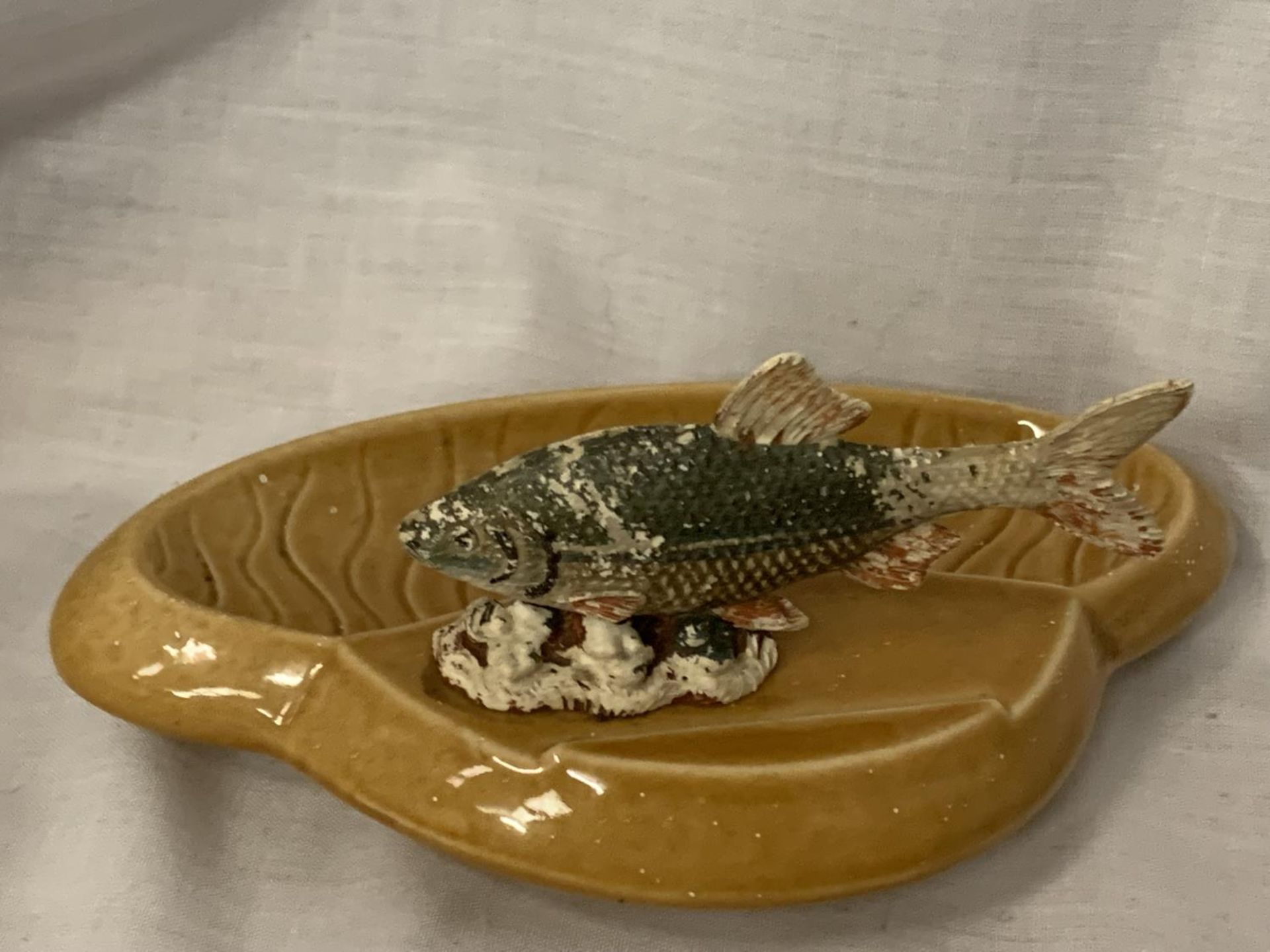 AN RK PRODUCT BY WADE OF ENGLAND PIN DISH WITH ROACH FISH - Image 3 of 4