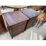 A PAIR OF STAG MINSTREL CHEST OF FOUR DRAWERS, 21" WIDE