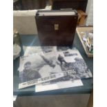 A CASE CONTAINING VARIOUS VINTAGE LP RECORDS TO INCLUDE 6 ALBUMS FROM 'BLASTER BATES'