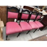 A SET OF FOUR EDWARDIAN DINING CHAIRS
