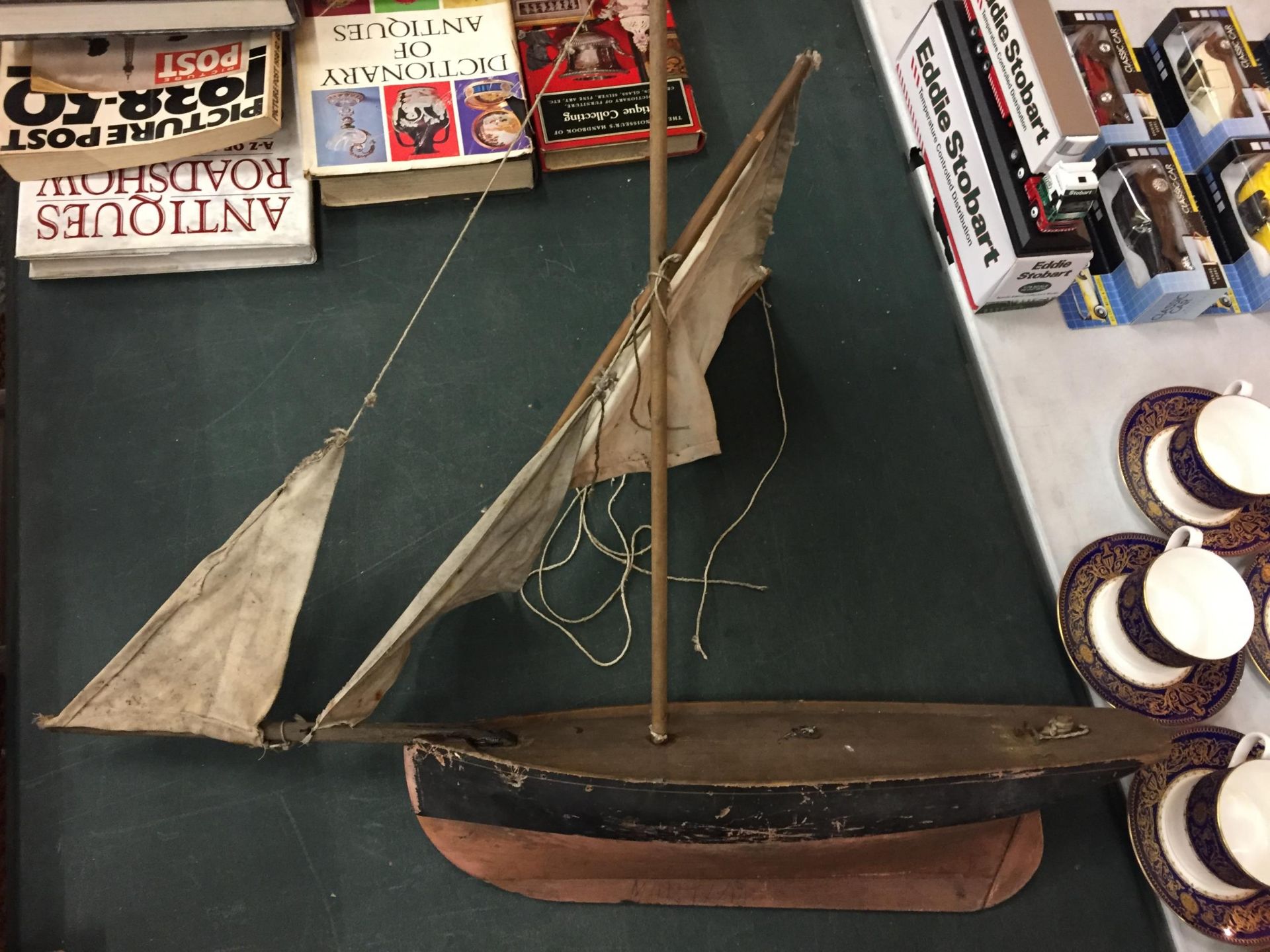 TWO VINTAGE LARGE WOODEN SAILING SHIPS 63CM HIGH - Image 3 of 3