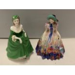 TWO FIGURINES ONE COALPORT JEAN AND A ROYAL DOULTON EASTER DAY