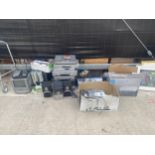 A LARGE ASSORTMENT OF ELECTRICAL ITEMS TO INCLUDE VHS PLAYERS, THREE XBOX 360'S AND PRINTERS ETC