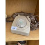 A VINTAGE RETRO GREY AND BROWN 1960S TELEPHONE