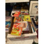 A LARGE BOX OF CHILDREN'S BOOKS TO INCLUDE NINTENDO COMICS, DAVID WALLIAMS, HORRIBLE SCIENCE,