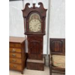 A VICTORIAN MAHOGANY EIGHT-DAY LONGCASE CLOCK WITH PAINTED ROLLING MOON DIAL BY DONKING,