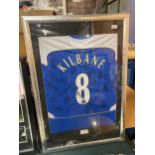 LARGE FRAMED WIGAN ATHLETIC FOOTBALL SHIRT SEASON 2006/07 SIGNED BY THE FULL TEAM
