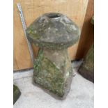 A LARGE STONE STADDLE STONE) RECESS TO TOP STONE) - APPROXIMATELY 85 CM HIGH